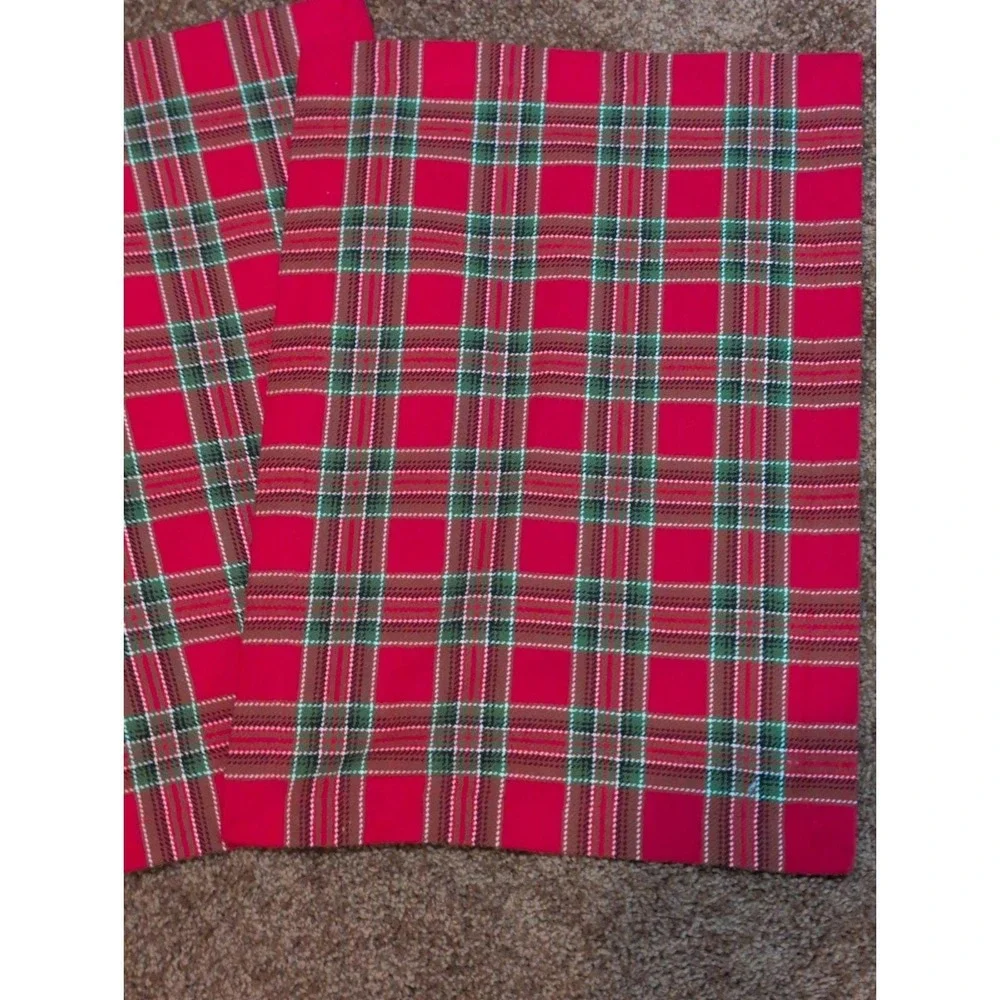 NWT Pier 1 Red Tartan Plaid Christmas 19